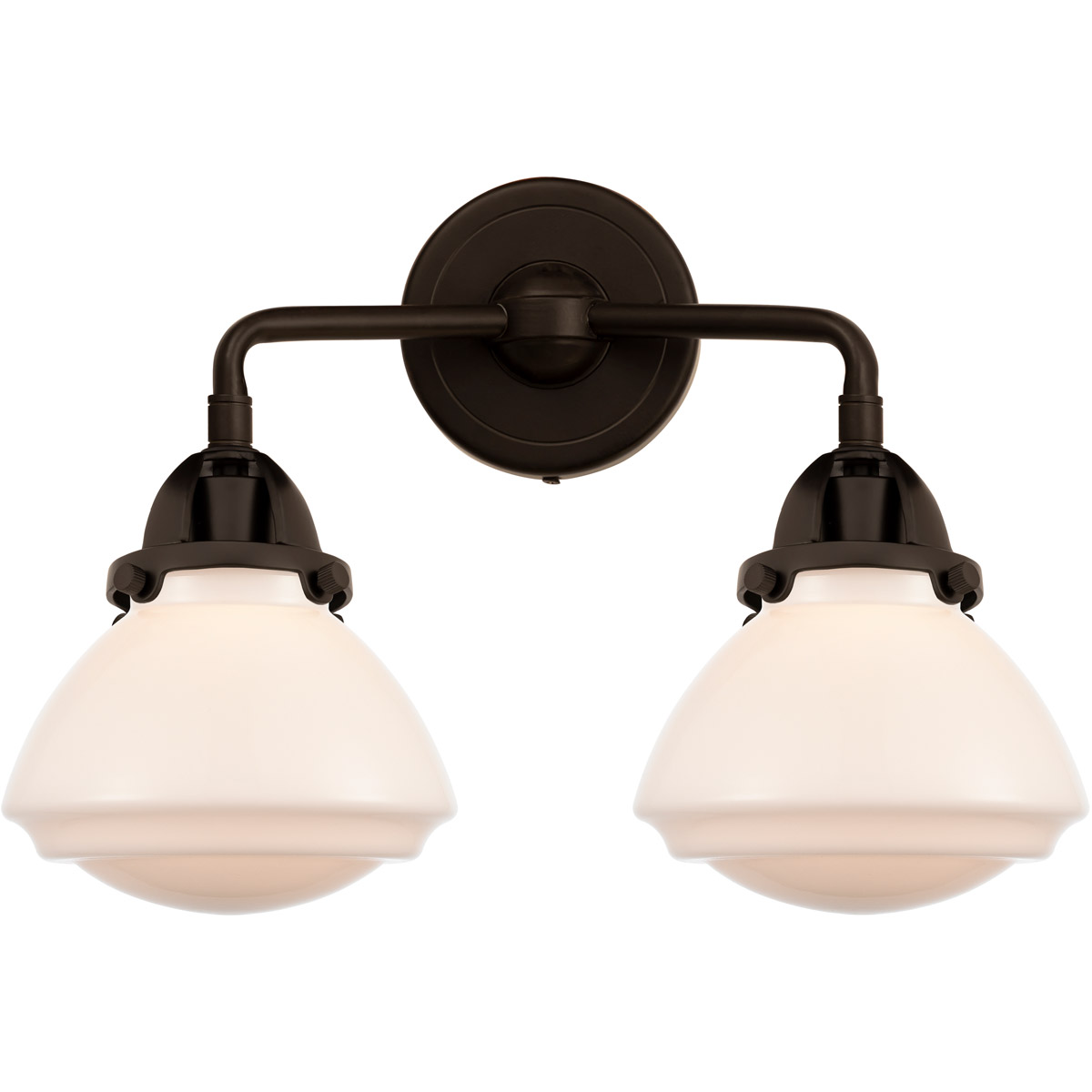Innovations Lighting 288-2W-OB-G321 Nouveau 2 Olean 2 Light 15 inch Oil Rubbed Bronze Bath Vanity Light Wall Light in Matte White Glass