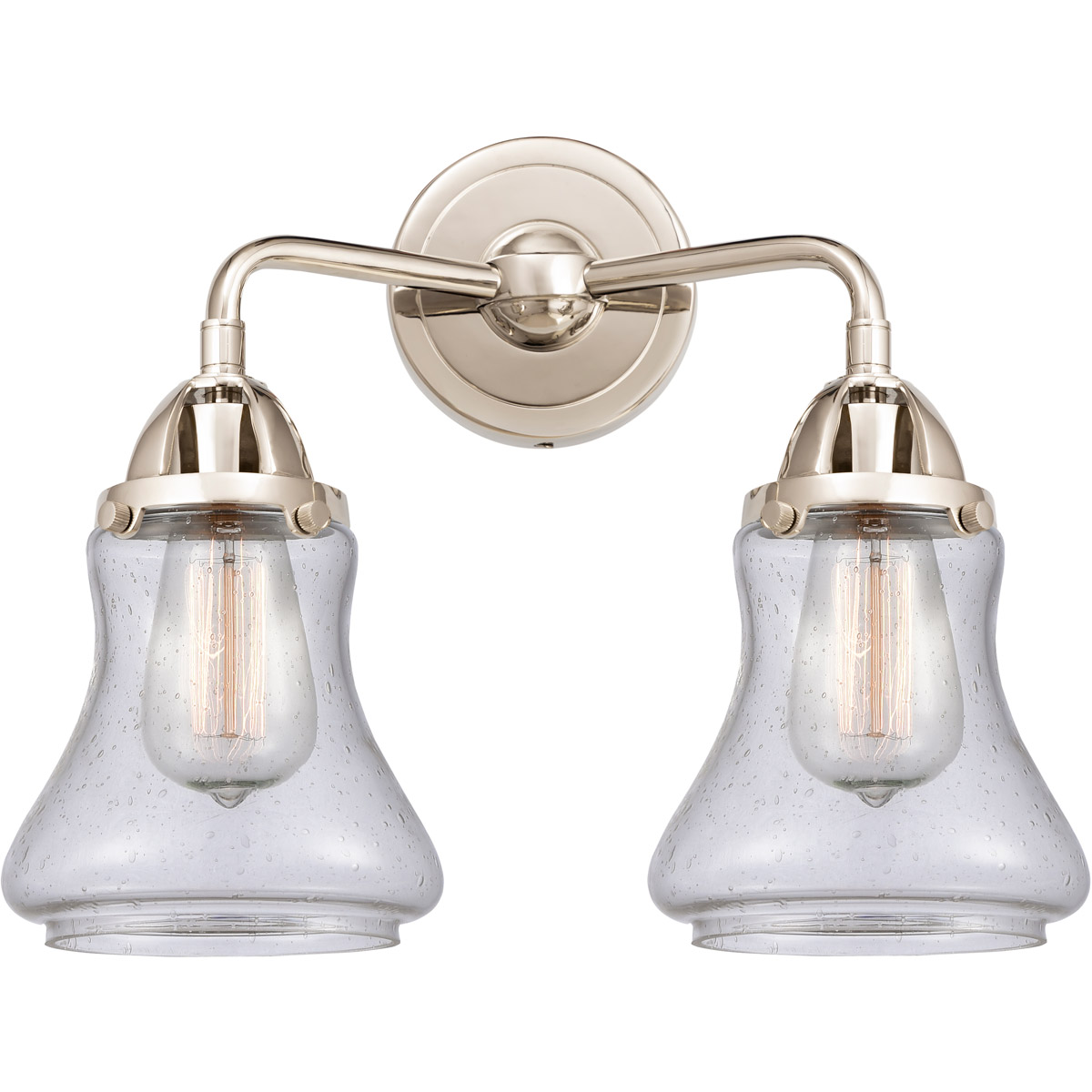 Innovations Lighting 288-2W-PN-G194-LED Nouveau 2 Bellmont LED 14 inch Polished Nickel Bath Vanity Light Wall Light in Seedy Glass