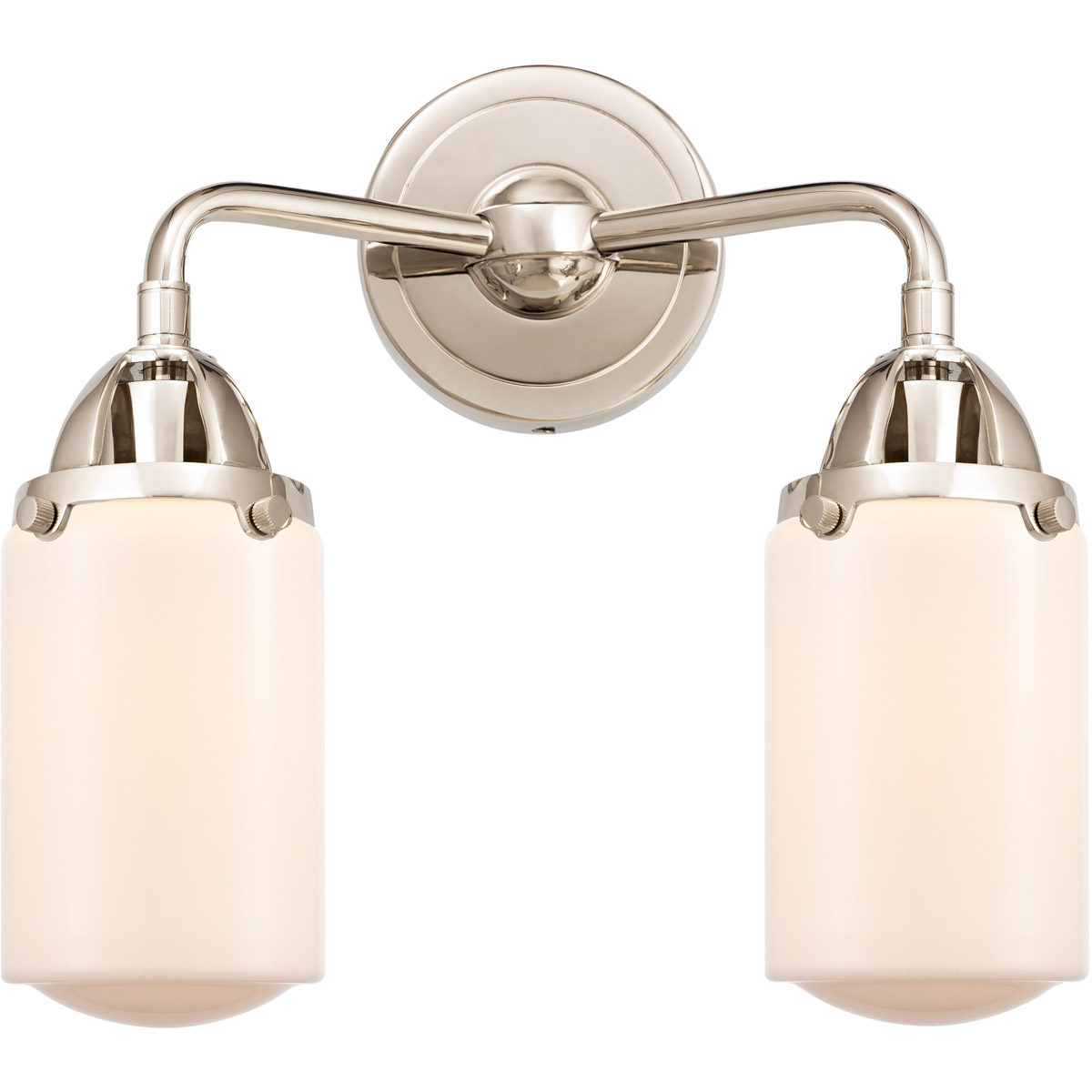 Innovations Lighting 288-2W-PN-G311-LED Nouveau 2 Dover LED 13 inch Polished Nickel Bath Vanity Light Wall Light in Matte White Glass