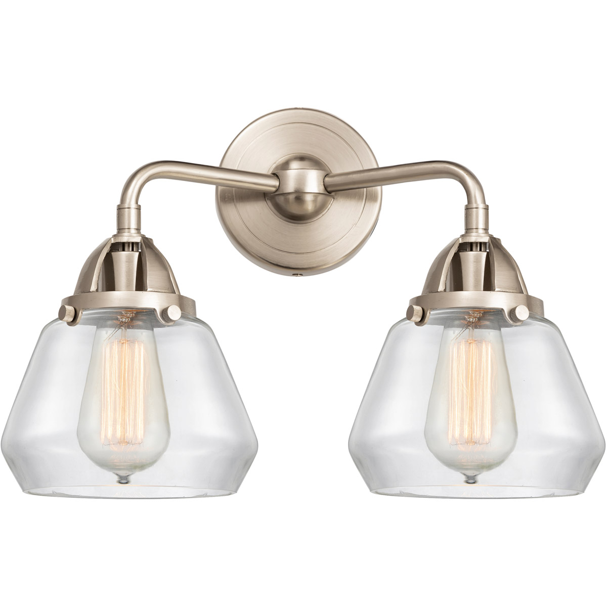 Innovations Lighting 288-2W-SN-G172-LED Nouveau 2 Fulton LED 14.75 inch Brushed Satin Nickel Bath Vanity Light Wall Light in Clear Glass