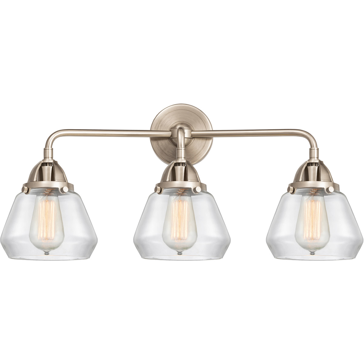 Innovations Lighting 288-3W-SN-G172 Nouveau 2 Fulton 3 Light 25 inch Brushed Satin Nickel Bath Vanity Light Wall Light in Clear Glass
