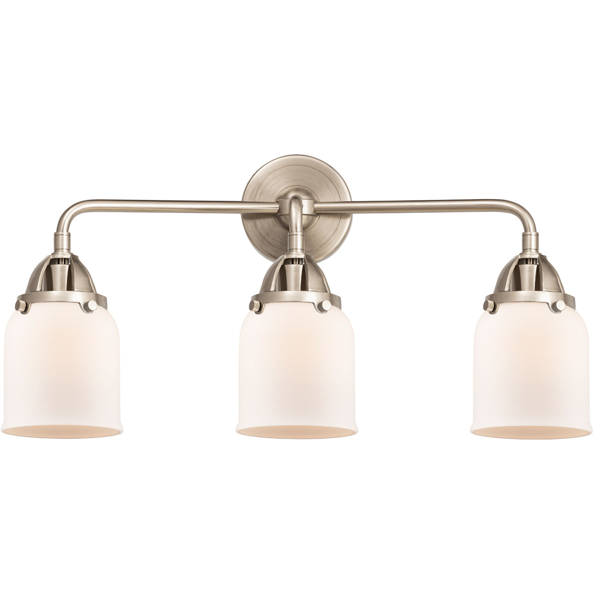 Innovations Lighting 288-3W-BAB-G51 Nouveau 2 Small Bell 3 Light 23 inch Black Antique Brass Bath Vanity Light Wall Light in Matte White Glass