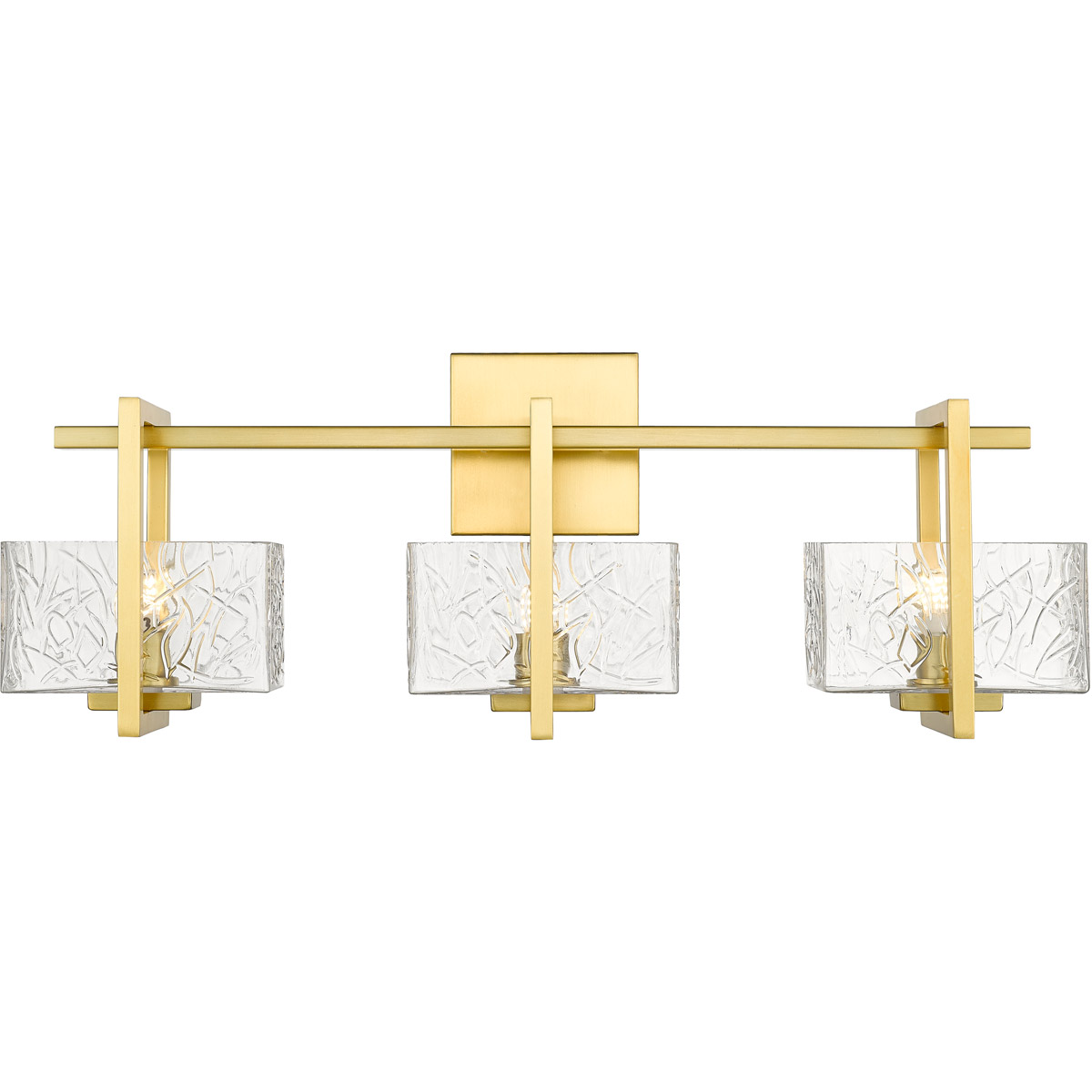 Innovations Lighting 312-3W-SG-CL-LED Striate LED 24 inch Satin Gold Bath Vanity Light Wall Light