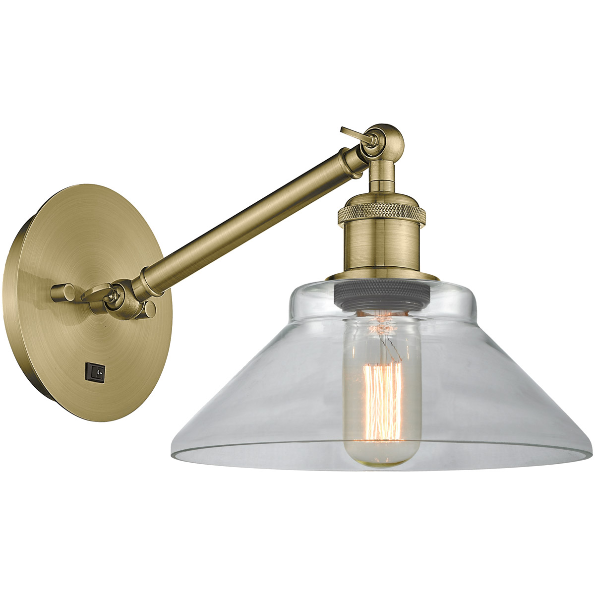 Innovations Lighting 317-1W-AB-G132 Ballston Orwell 1 Light 8 inch Antique Brass Sconce Wall Light