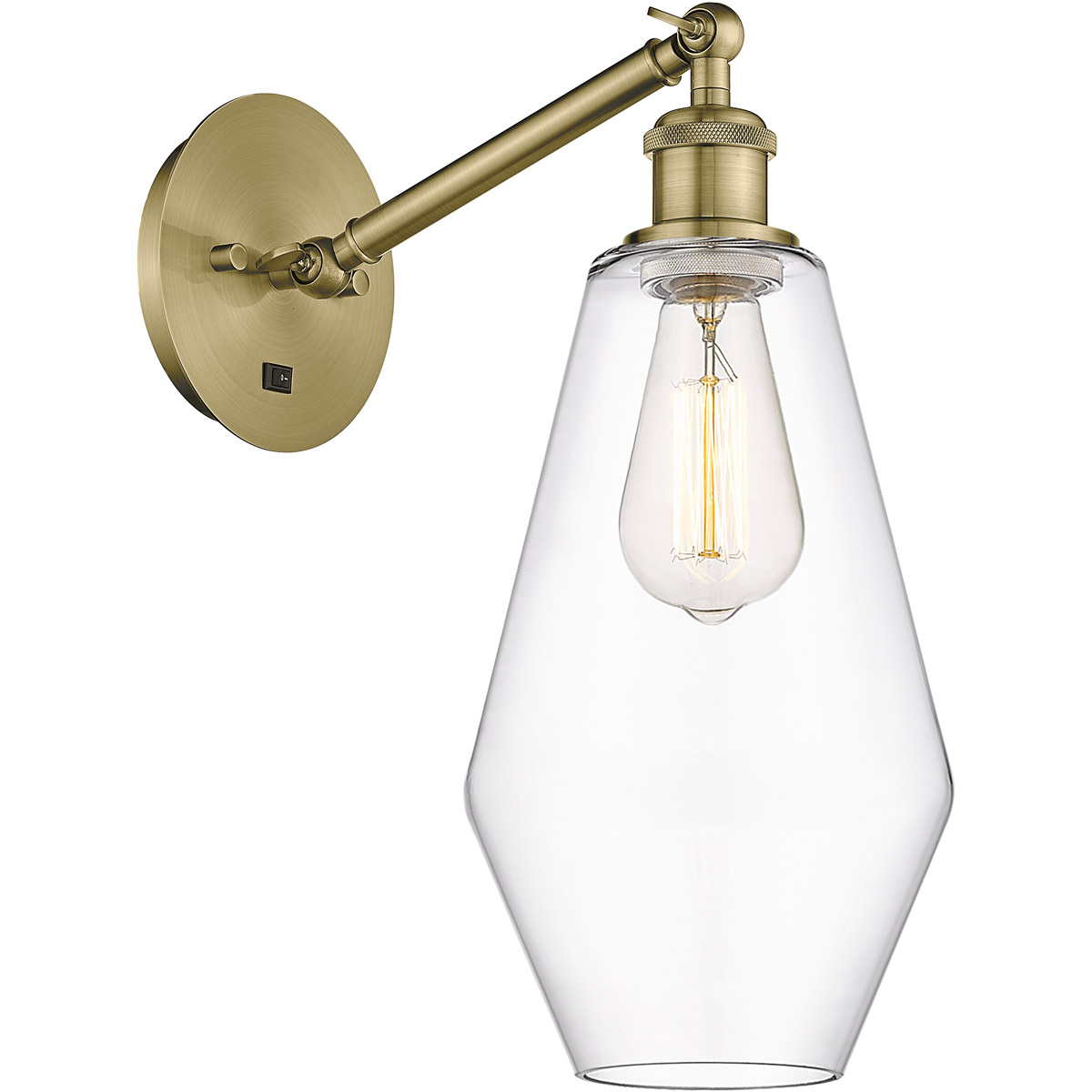 Innovations Lighting 317-1W-AB-G652-7 Ballston Cindyrella 1 Light 7 inch Antique Brass Sconce Wall Light in Clear Glass