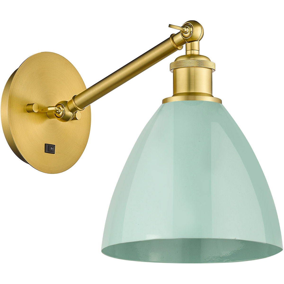 Innovations Lighting 317-1W-AC-MBD-75-SF Ballston Plymouth Dome 1 Light 8 inch Antique Copper Sconce Wall Light