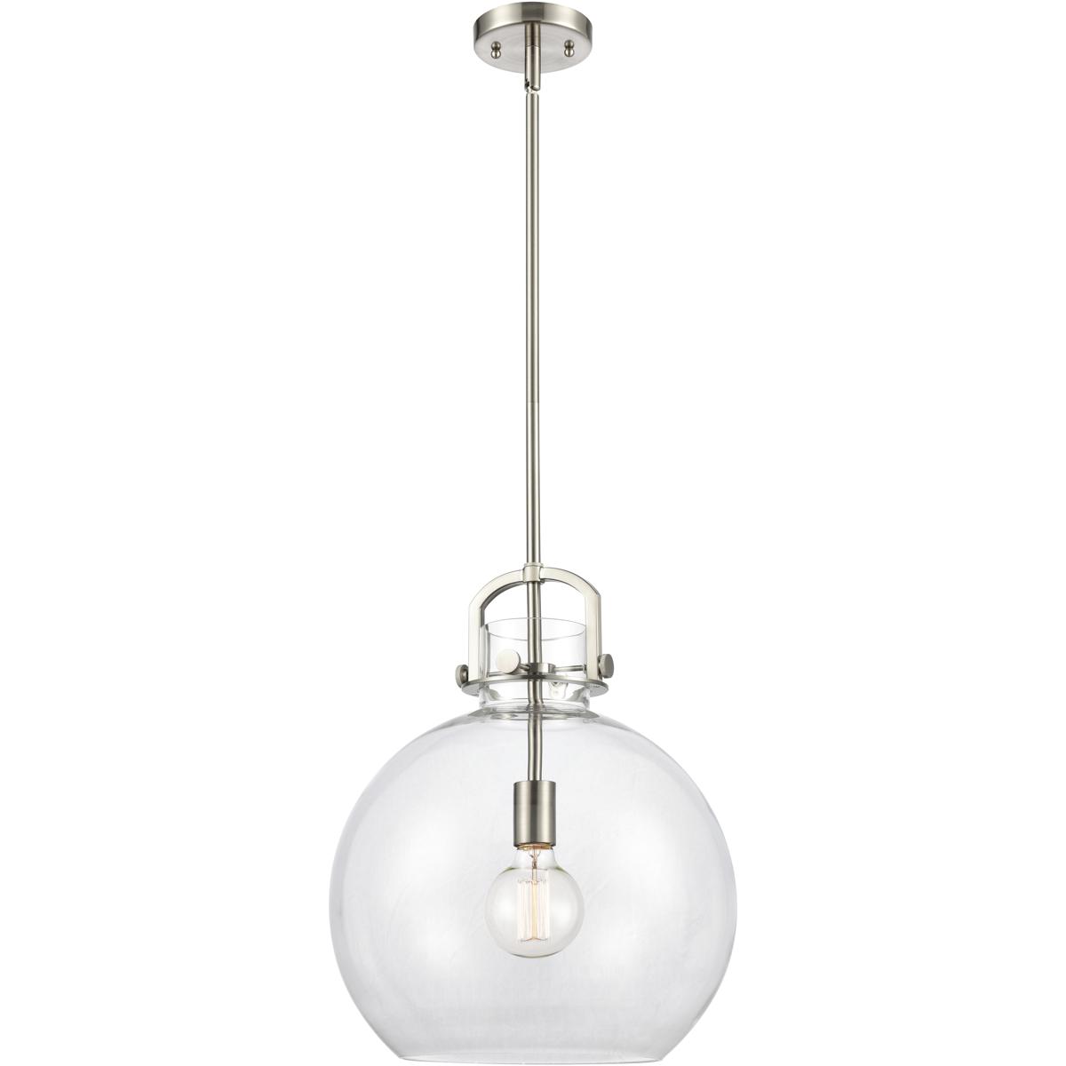 Innovations Lighting 410-1SL-SN-G410-14CL Downtown Urban Newton Sphere 1 Light 14 inch Satin Nickel Pendant Ceiling Light in Clear