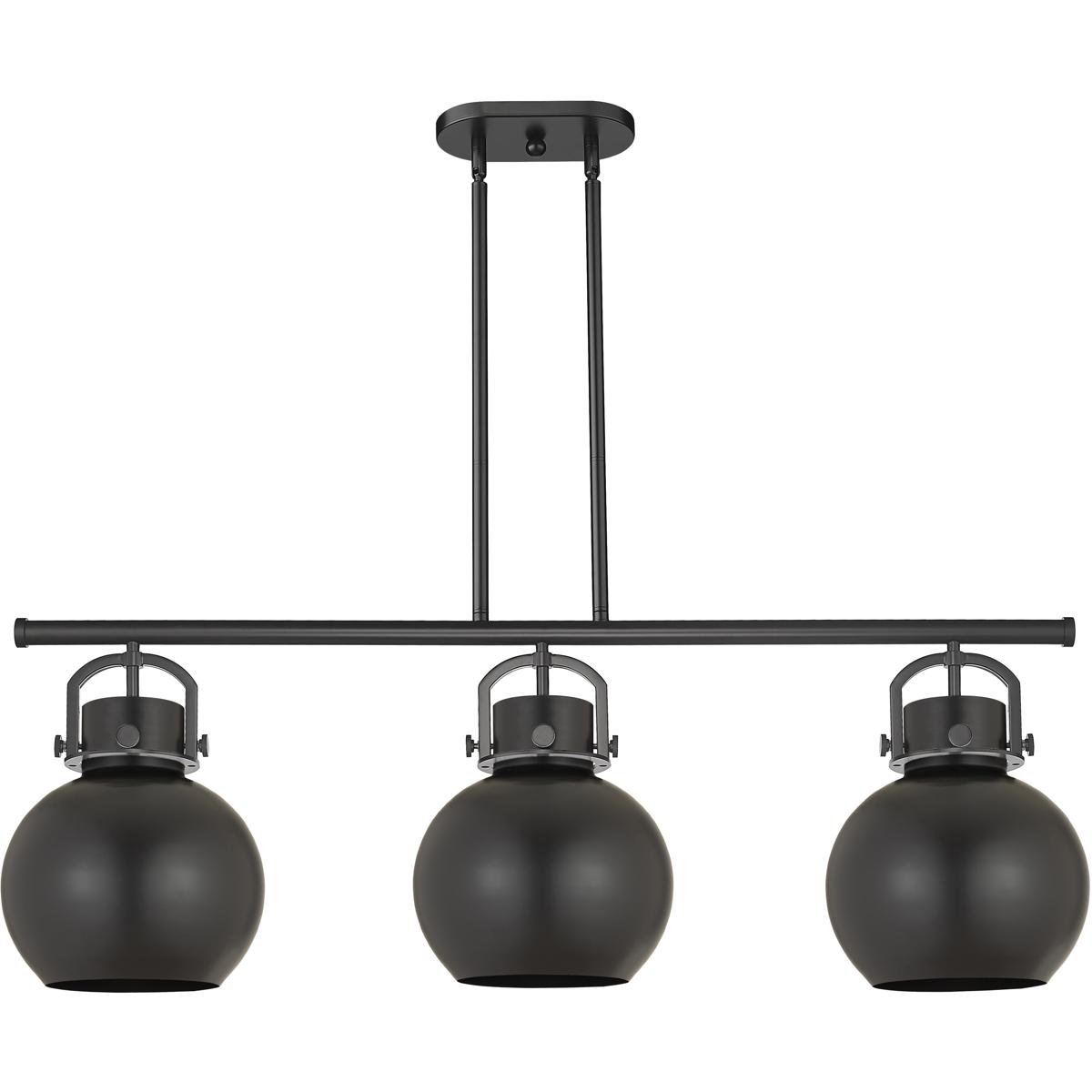 Innovations Lighting 410-3I-BK-M410-10BK Newton Sphere 3 Light 42 inch Matte Black Island Light Ceiling Light