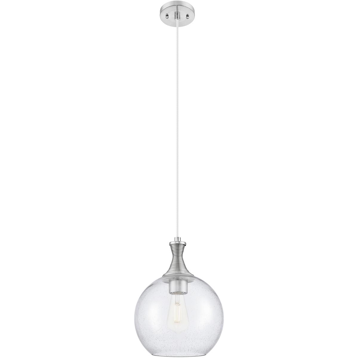 Innovations Lighting 415-1P-SN-G124-10 Astor 1 Light 10 inch Satin Nickel Mini Pendant Ceiling Light in Seedy Glass