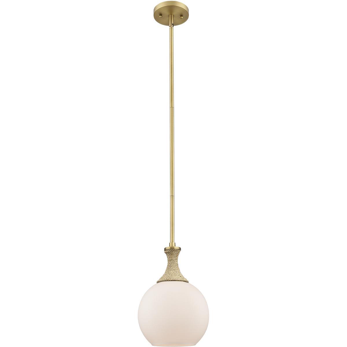 Innovations Lighting 415-1SR-BB-G121-8 Astor 1 Light 8 inch Brushed Brass Mini Pendant Ceiling Light in Matte White Glass