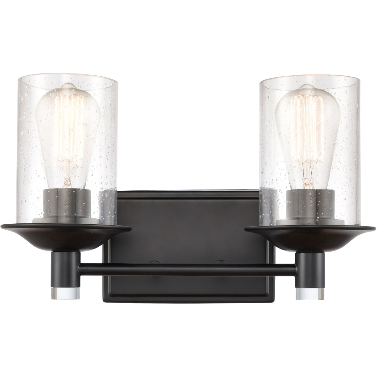 Innovations Lighting 417-2W-BK-SDY Manhattan 2 Light 14.5 inch Matte Black Bath Vanity Light Wall Light