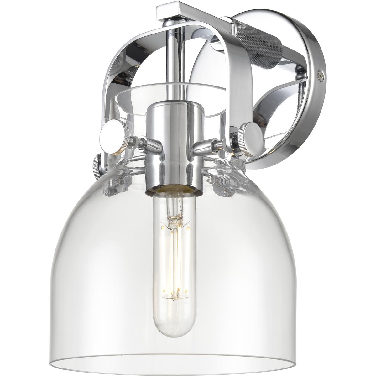 Innovations Lighting 423-1W-PC-G412-6CL Pilaster II Bell Sconce Wall Light in Polished Chrome, Clear Glass