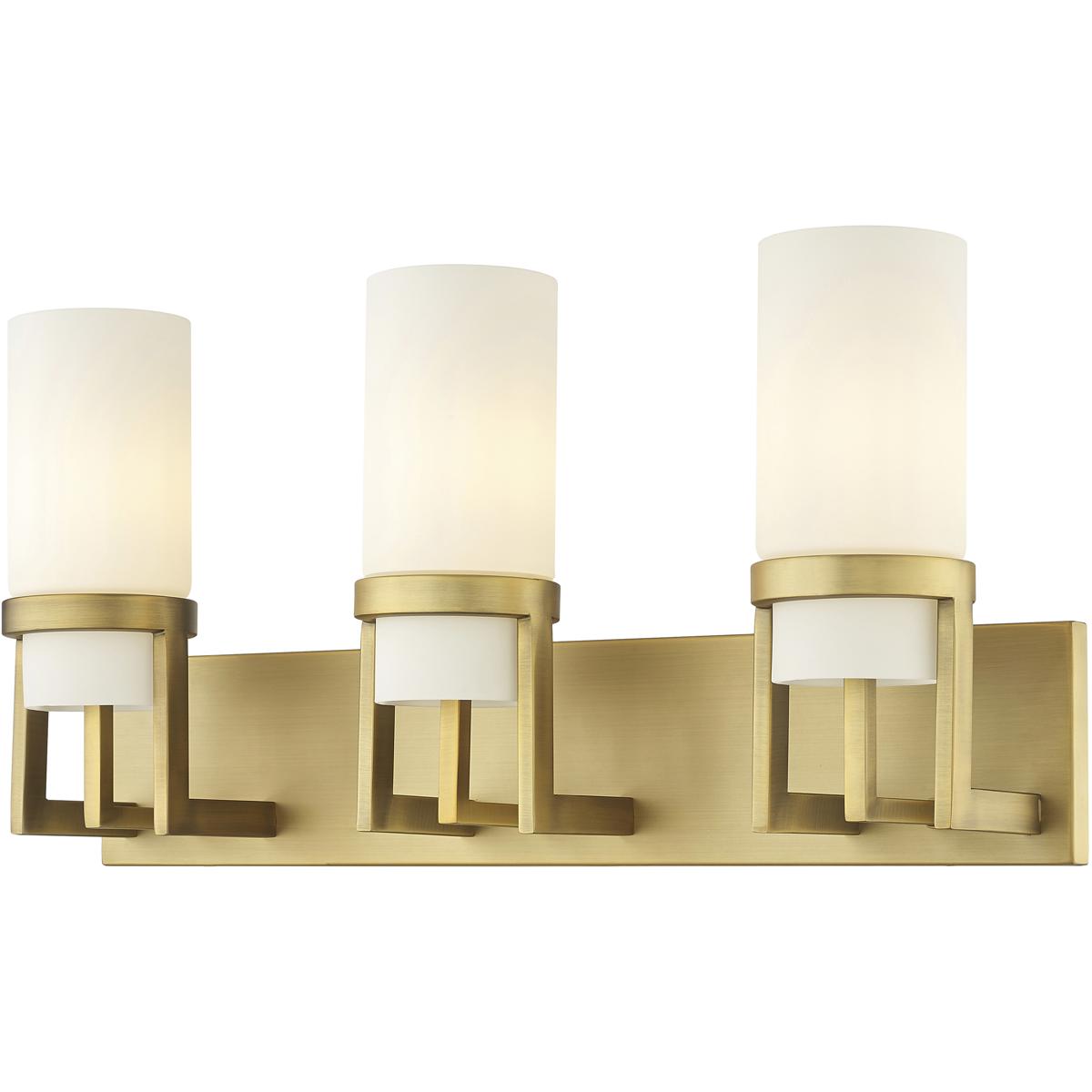 Innovations Lighting 426-3W-BB-G426-8WH Utopia 3 Light 23.63 inch Brushed Brass Bath Vanity Light Wall Light in Matte White Glass