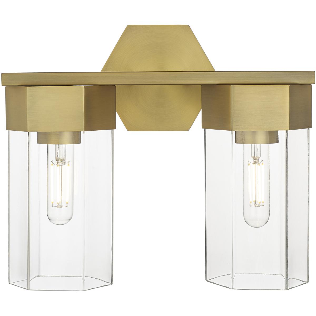 Innovations Lighting 427-2W-BB-G427-9CL Claverack 2 Light 13.63 inch Brushed Brass Bath Vanity Light Wall Light in Clear Glass