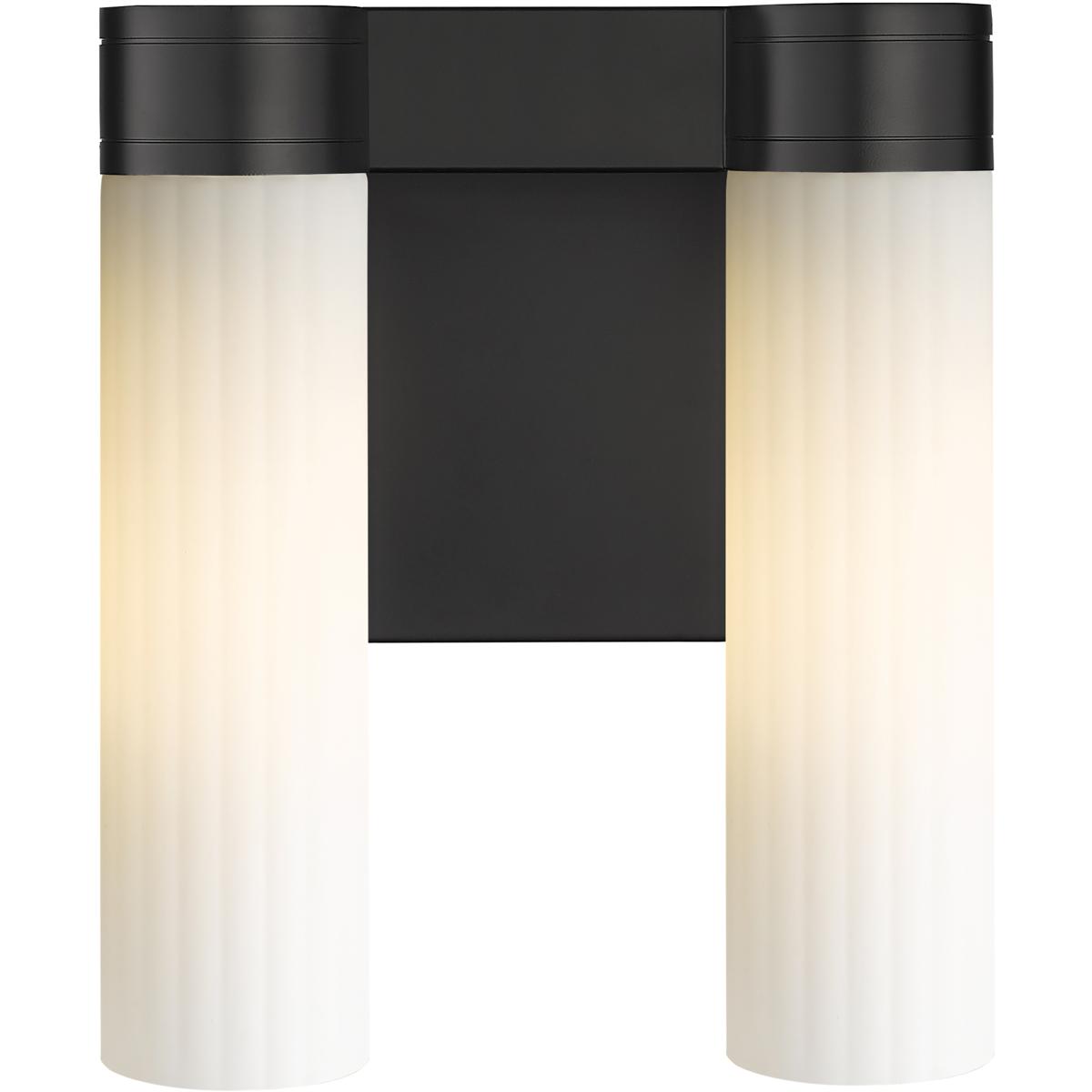 Innovations Lighting 429-2W-BK-G429-11WH Empire 2 Light 10.5 inch Matte Black Sconce Wall Light in Matte White Glass