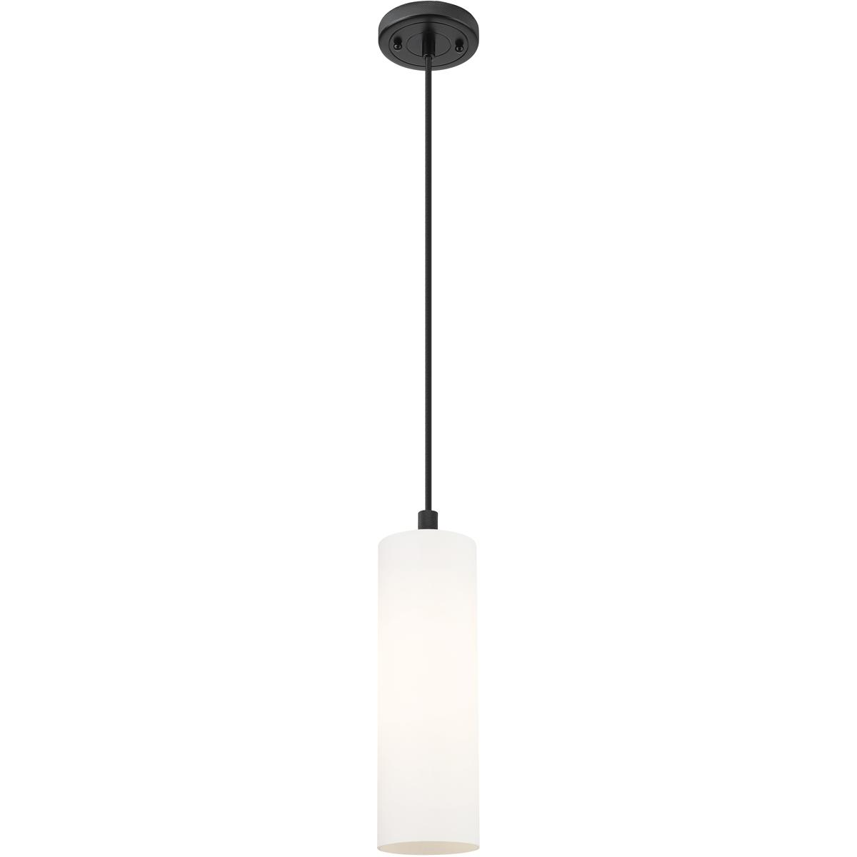 Innovations Lighting 434-1P-BK-G434-12WH Downtown Urban Crown Point 1 Light 3.88 inch Matte Black Pendant Ceiling Light in Matte White