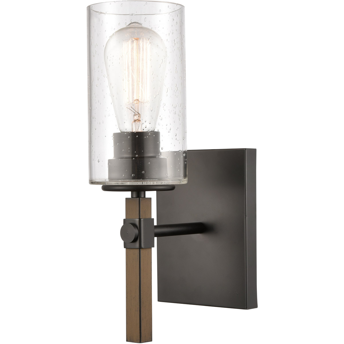 Innovations Lighting 445-1W-BK-SDY Westlake 1 Light 5 inch Matte Black Bath Vanity Light Wall Light in Seedy Glass