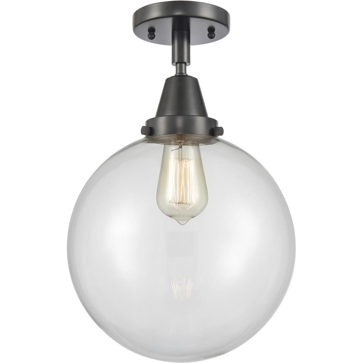 Innovations Lighting 447-1C-BK-G202-10-LED Downtown Urban Beacon LED 10 inch Matte Black Flush Mount Ceiling Light in Clear