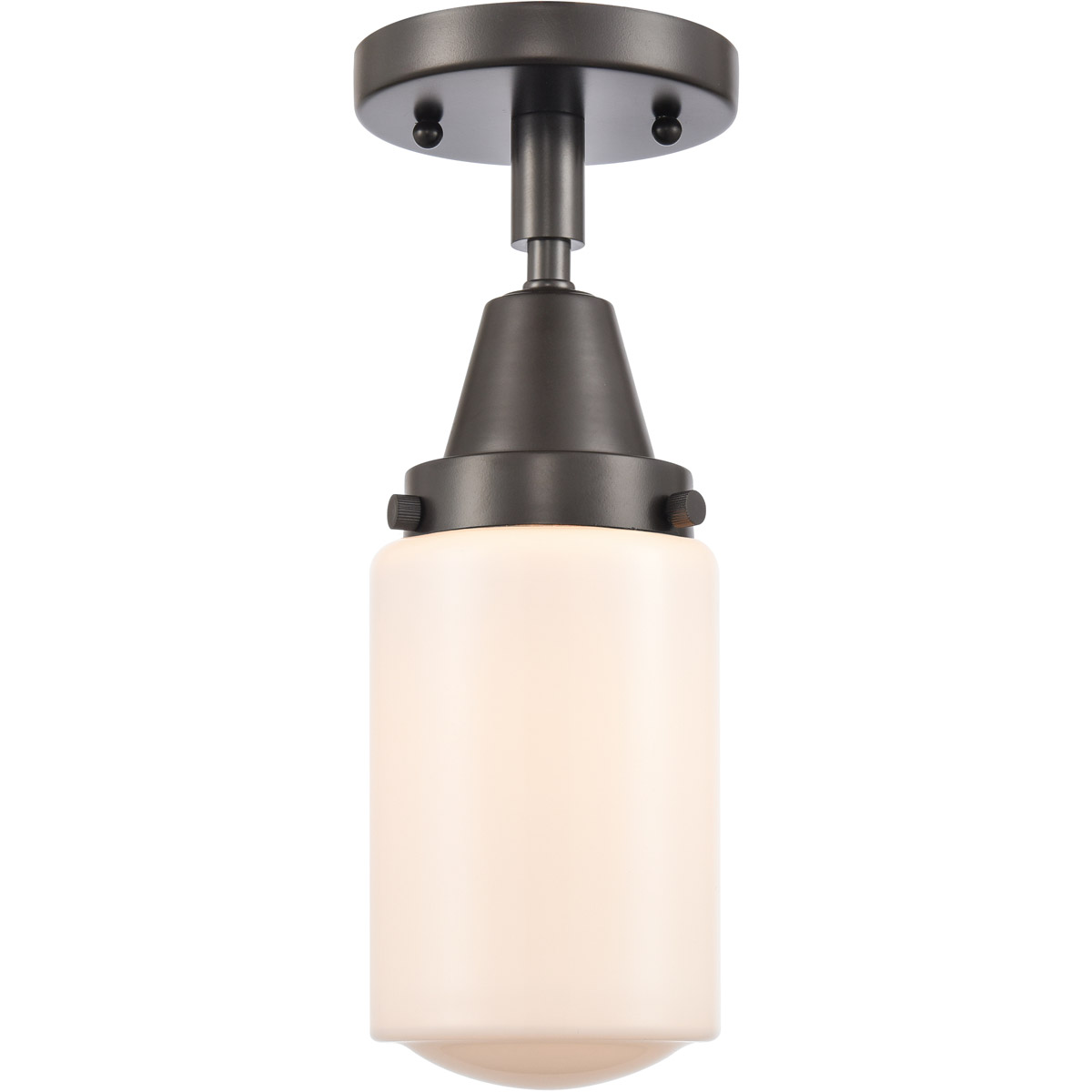 Innovations Lighting 447-1C-OB-G311-LED Franklin Restoration Dover LED 5 inch Oil Rubbed Bronze Flush Mount Ceiling Light in Matte White Glass