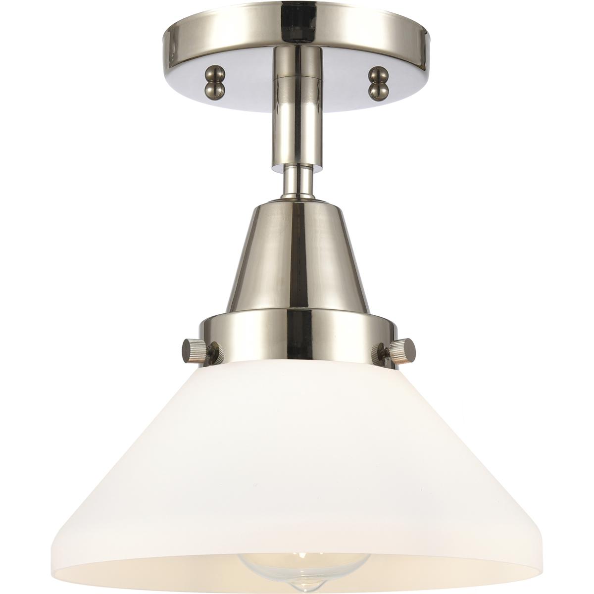 Innovations Lighting 447-1C-PN-G4471-LED Franklin Restoration Caden LED 8 inch Polished Nickel Flush Mount Ceiling Light in Matte White Glass