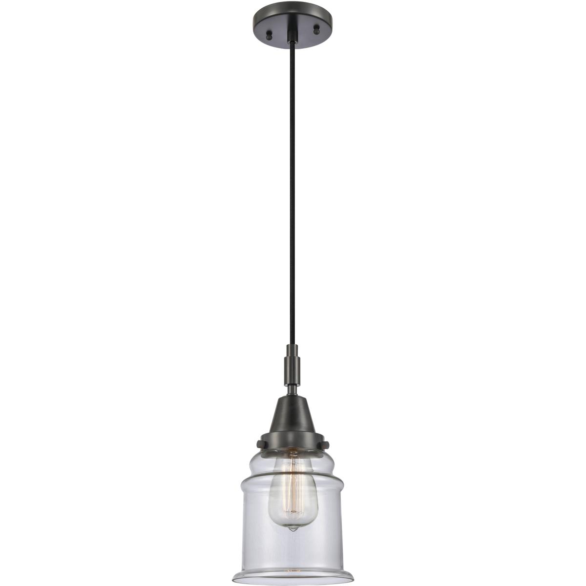 Innovations Lighting 447-1P-BK-G182 Canton 1 Light 6 inch Matte Black Mini Pendant Ceiling Light in Clear Glass