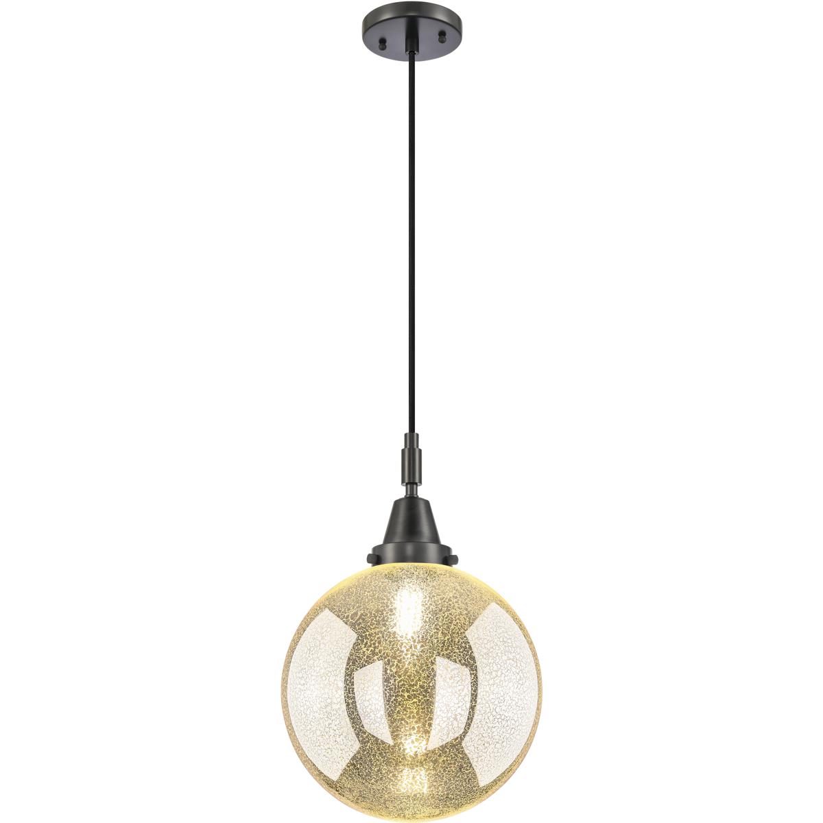 Innovations Lighting 447-1P-BK-G208-10 Beacon 1 Light 10 inch Matte Black Mini Pendant Ceiling Light in Mercury Glass