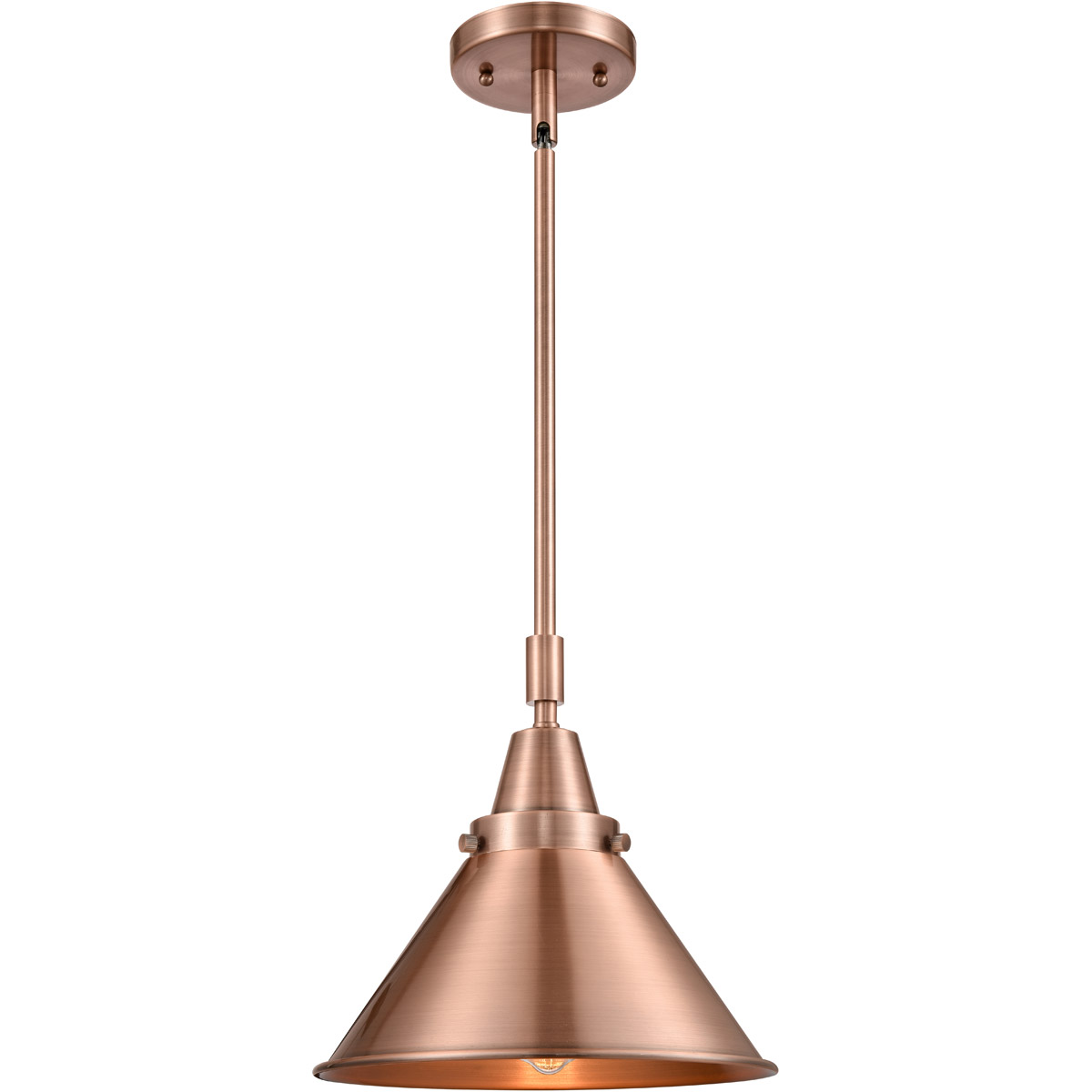 Innovations Lighting 447-1S-AC-M10-AC-LED Franklin Restoration Briarcliff LED 10 inch Antique Copper Mini Pendant Ceiling Light