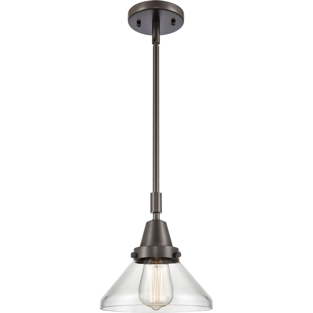 Innovations Lighting 447-1S-OB-G4472 Franklin Restoration Caden 1 Light 8 inch Oil Rubbed Bronze Mini Pendant Ceiling Light in Clear Glass