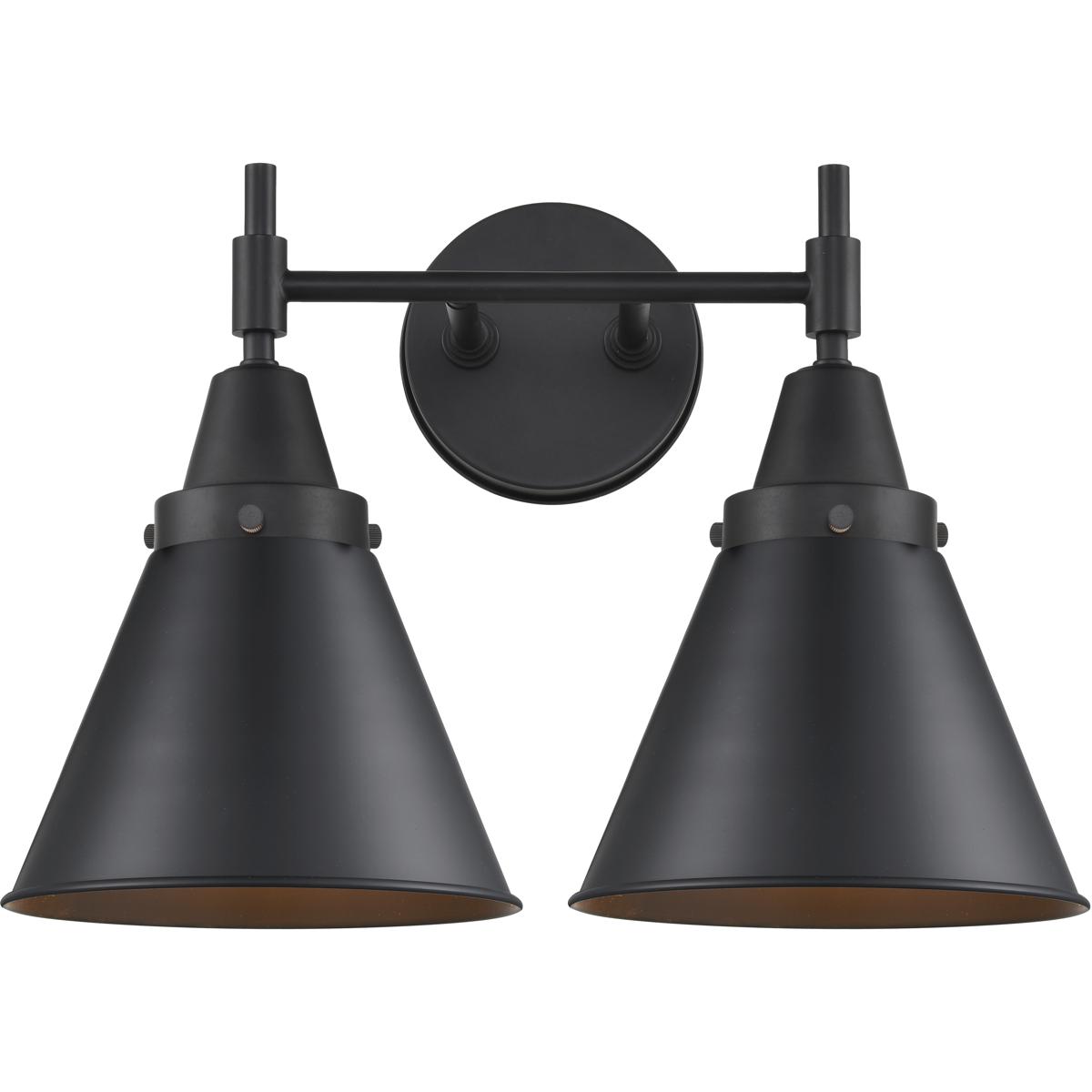 Innovations Lighting 447-2W-BK-M13-BK Caden 2 Light 17 inch Matte Black Bath Vanity Light Wall Light