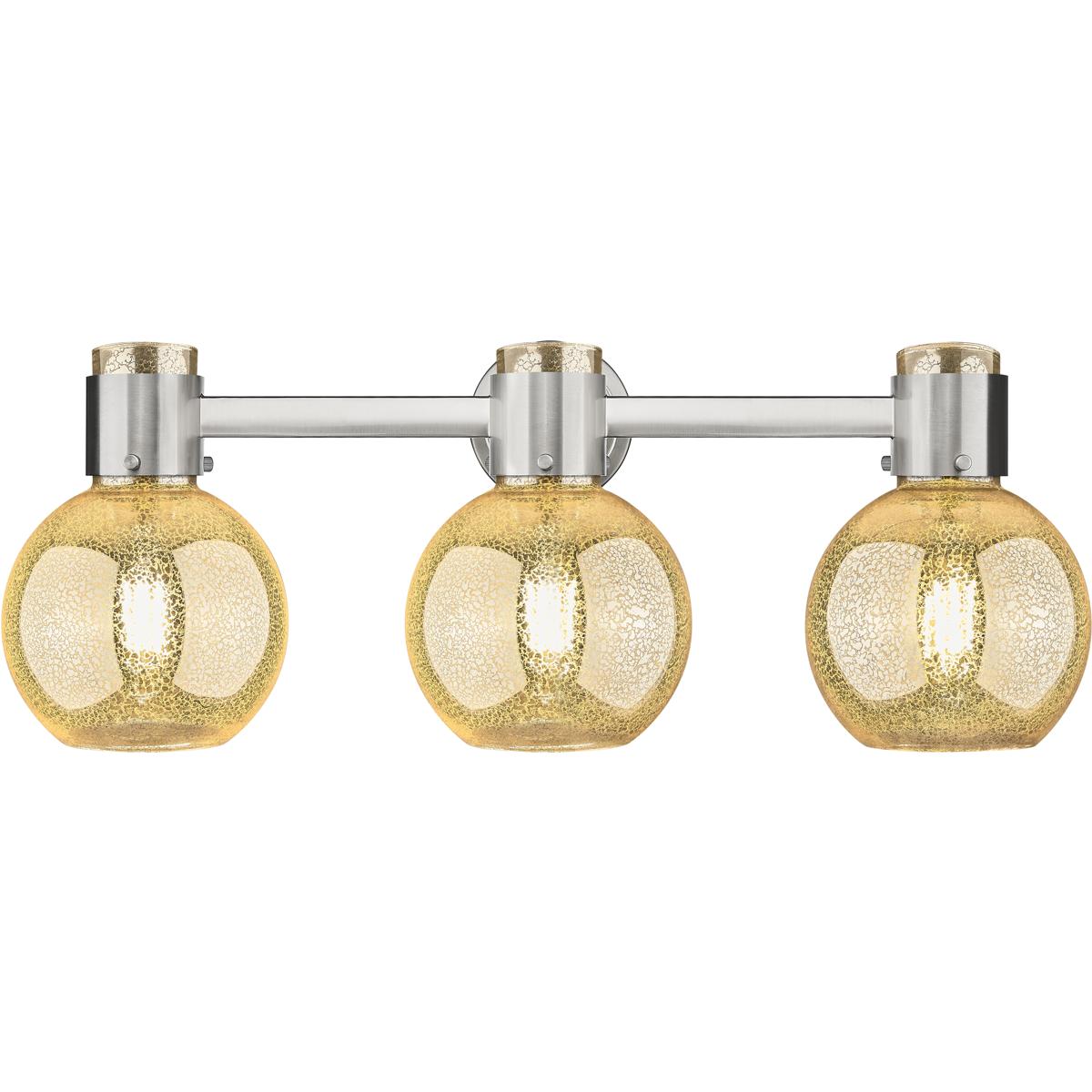 Innovations Lighting 464-3W-SN-G464B-7ME Lawton Sphere 3 Light 24 inch Brushed Satin Nickel Bath Vanity Light Wall Light in Mercury Glass