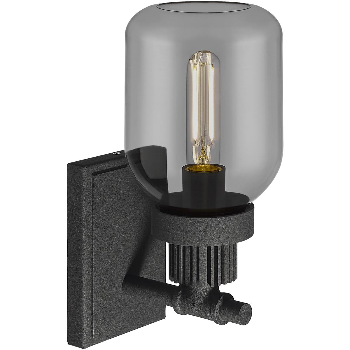 Innovations Lighting 472-1W-TBK-G472-6SM Somers 1 Light 5.5 inch Textured Black Sconce Wall Light in Plated Smoke Glass