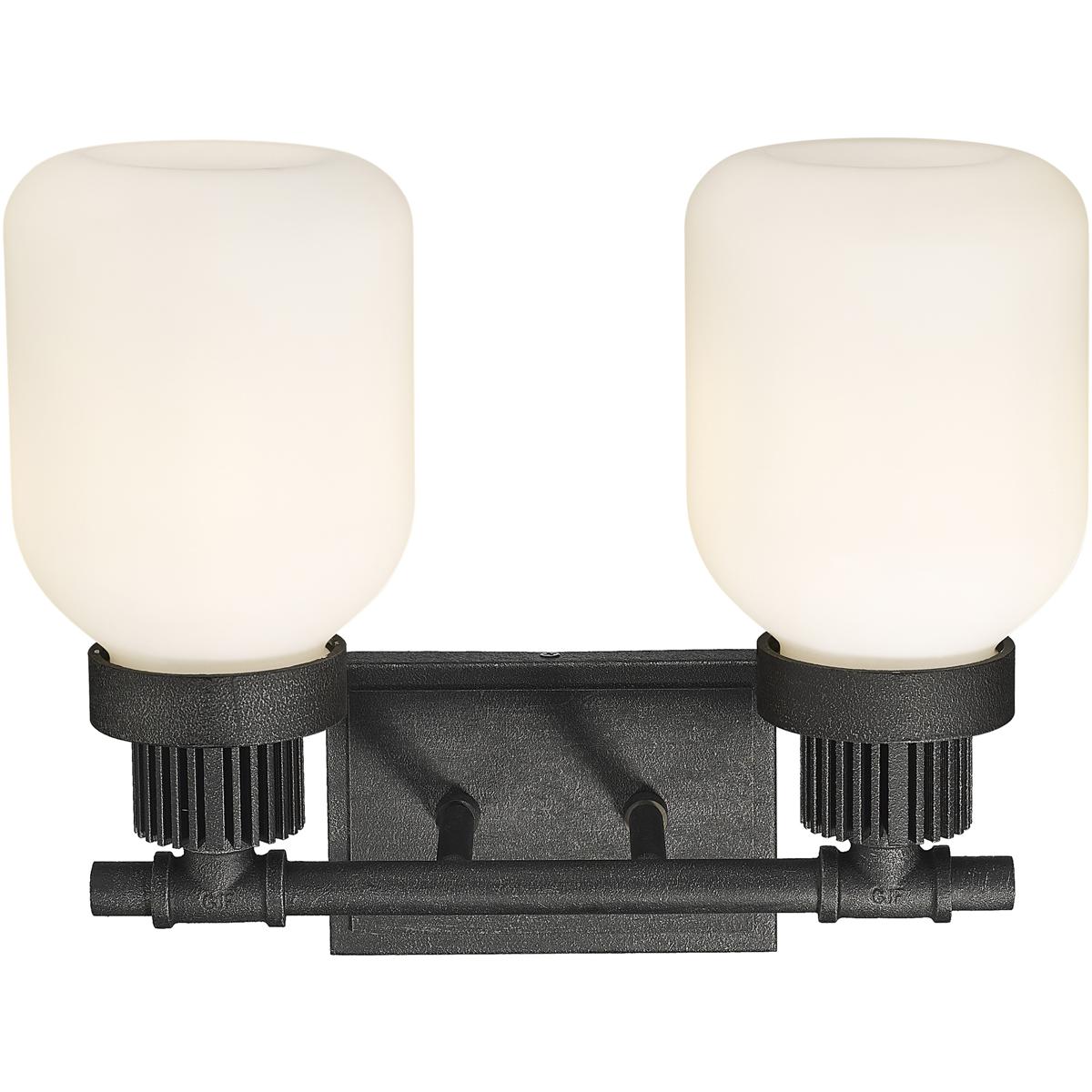 Innovations Lighting 472-2W-WZ-G472-6WH Somers 2 Light 14.75 inch Weathered Zinc Bath Vanity Light Wall Light in Matte White Glass
