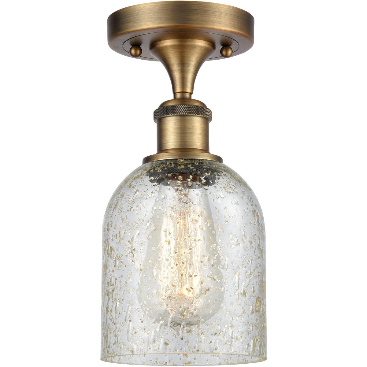 Innovations Lighting 516-1C-BB-G259 Ballston Caledonia 1 Light 5 inch Brushed Brass Semi-Flush Mount Ceiling Light in Mica Glass, Ballston