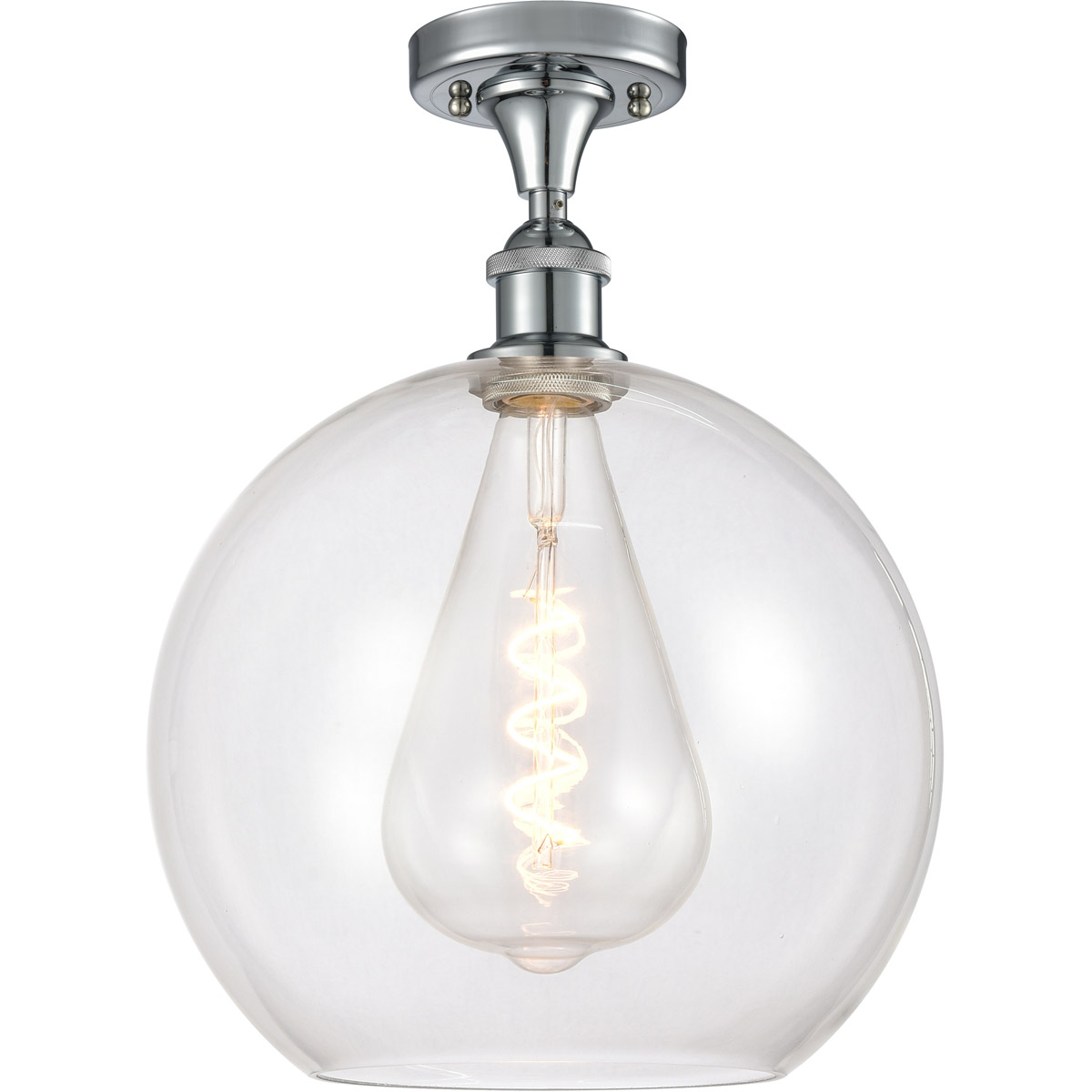 Innovations Lighting 516-1C-PC-G122-12-LED Ballston Athens LED 11.75 inch Polished Chrome Semi-Flush Mount Ceiling Light in Clear Glass