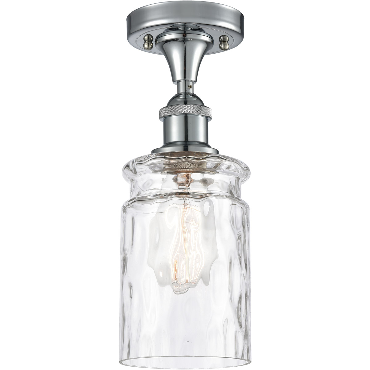 Innovations Lighting 516-1C-PC-G352 Ballston Candor 1 Light 5 inch Polished Chrome Semi-Flush Mount Ceiling Light in Clear Waterglass, Ballston