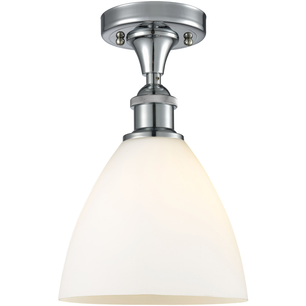 Innovations Lighting 516-1C-PC-GBD-751 Ballston Dome 1 Light 8 inch Polished Chrome Semi-Flush Mount Ceiling Light in Matte White Glass