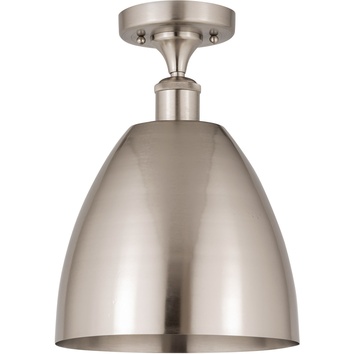 Innovations Lighting 516-1C-AB-MBD-75-RD-LED Ballston Plymouth Dome LED 7.5 inch Antique Brass Semi-Flush Mount Ceiling Light in Matte Red