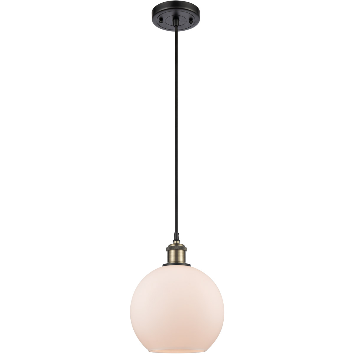 Innovations Lighting 516-1P-BAB-G121-8 Ballston Athens 1 Light 8 inch Black Antique Brass Mini Pendant Ceiling Light