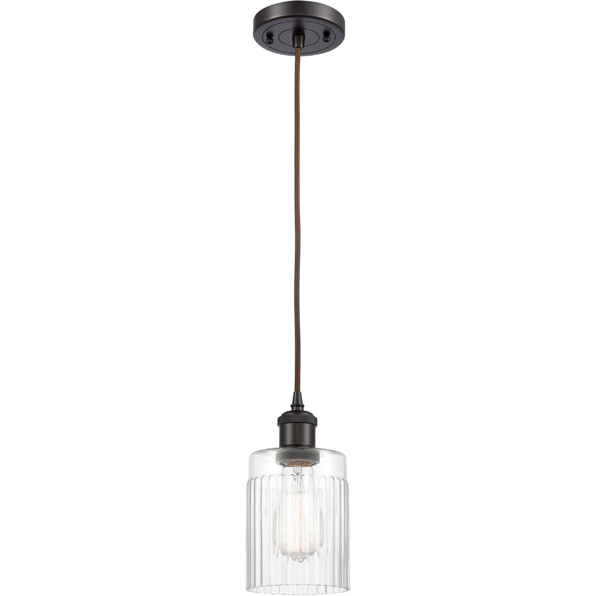 Innovations Lighting 516-1P-OB-G342-LED Ballston Hadley LED 4.5 inch Oil Rubbed Bronze Mini Pendant Ceiling Light in Clear Glass, Black Textured, Ball