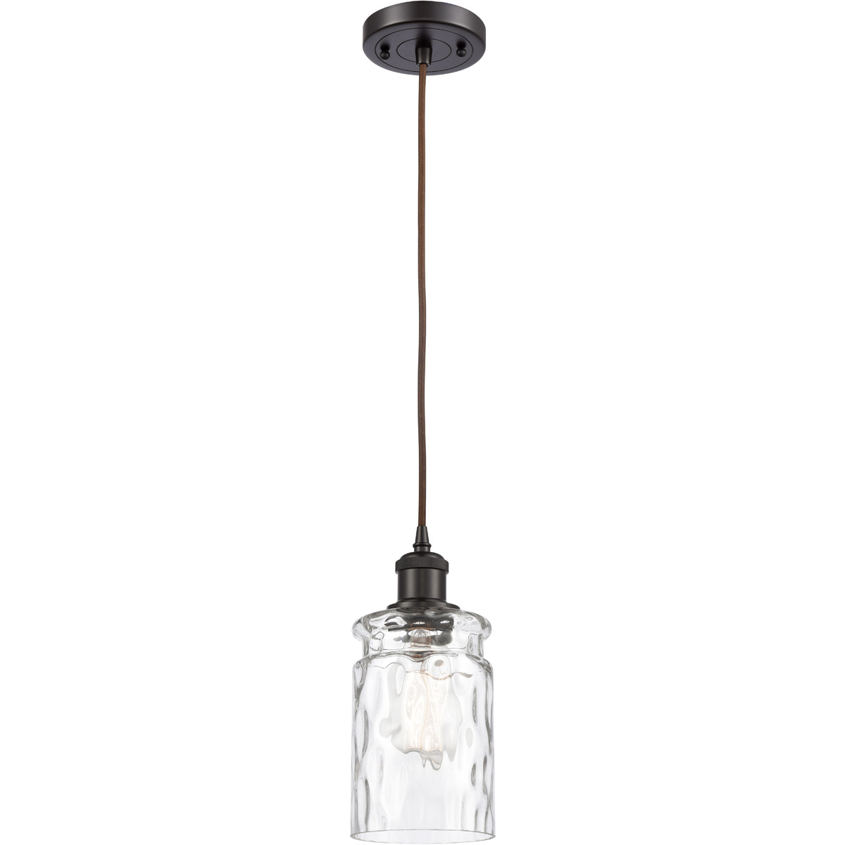 Innovations Lighting 516-1P-OB-G352-LED Ballston Candor LED 4.75 inch Oil Rubbed Bronze Mini Pendant Ceiling Light in Black Textured, Ballston