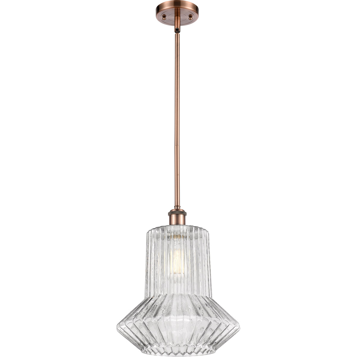 Innovations Lighting 516-1S-AC-G212 Ballston Springwater 1 Light 12 inch Antique Copper Pendant Ceiling Light, Ballston