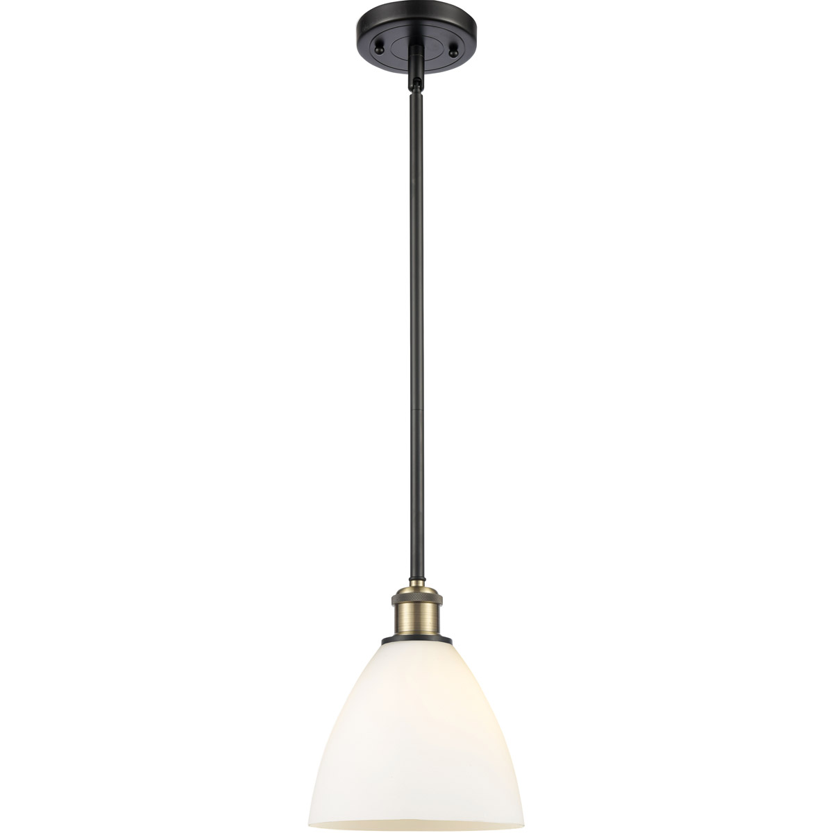 Innovations Lighting 516-1S-BAB-GBD-751-LED Ballston Dome LED 7.5 inch Black Antique Brass Mini Pendant Ceiling Light in Matte White Glass