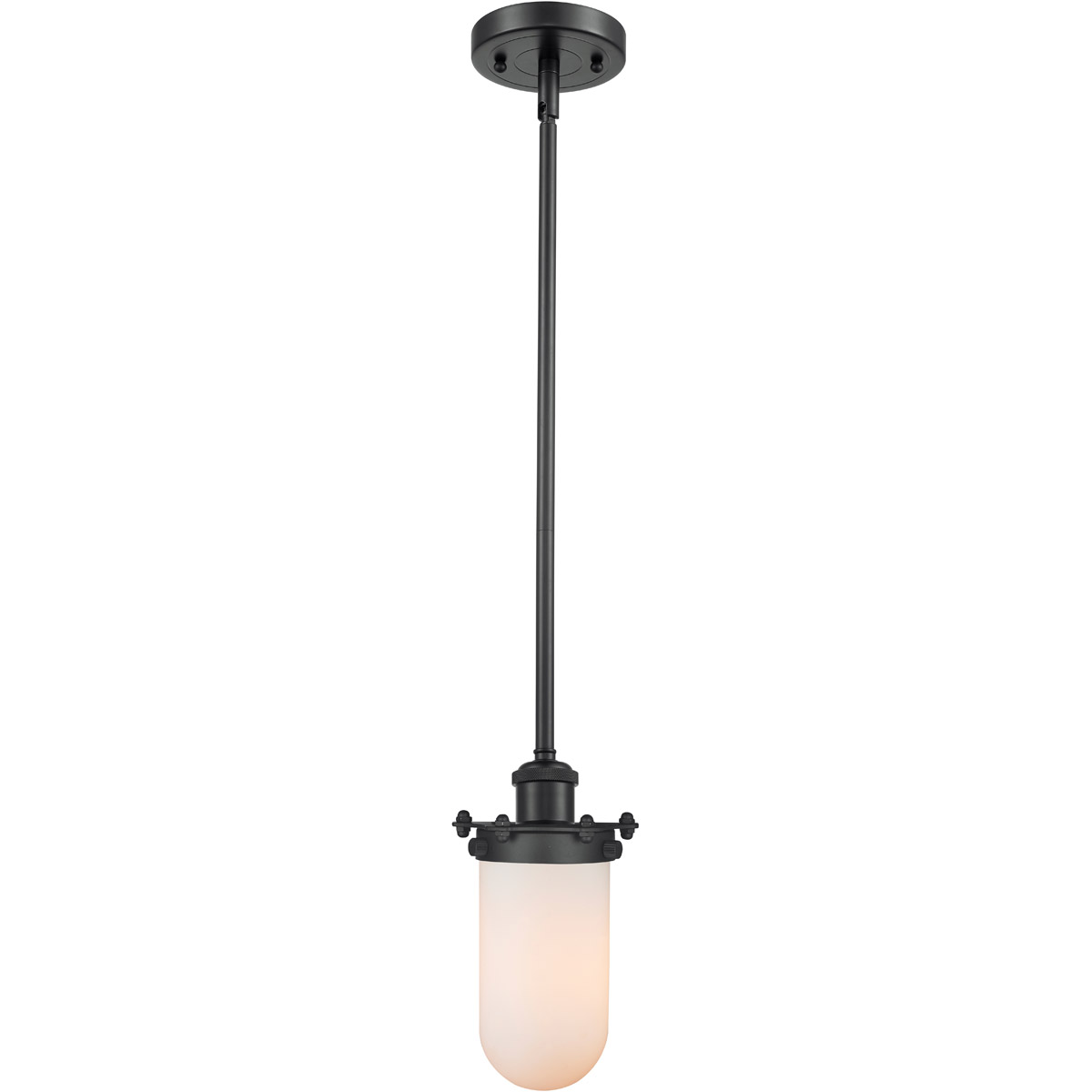 Innovations Lighting 516-1S-SN-CE231-W-LED Austere Kingsbury LED 6 inch Brushed Satin Nickel Pendant Ceiling Light in Matte White Glass