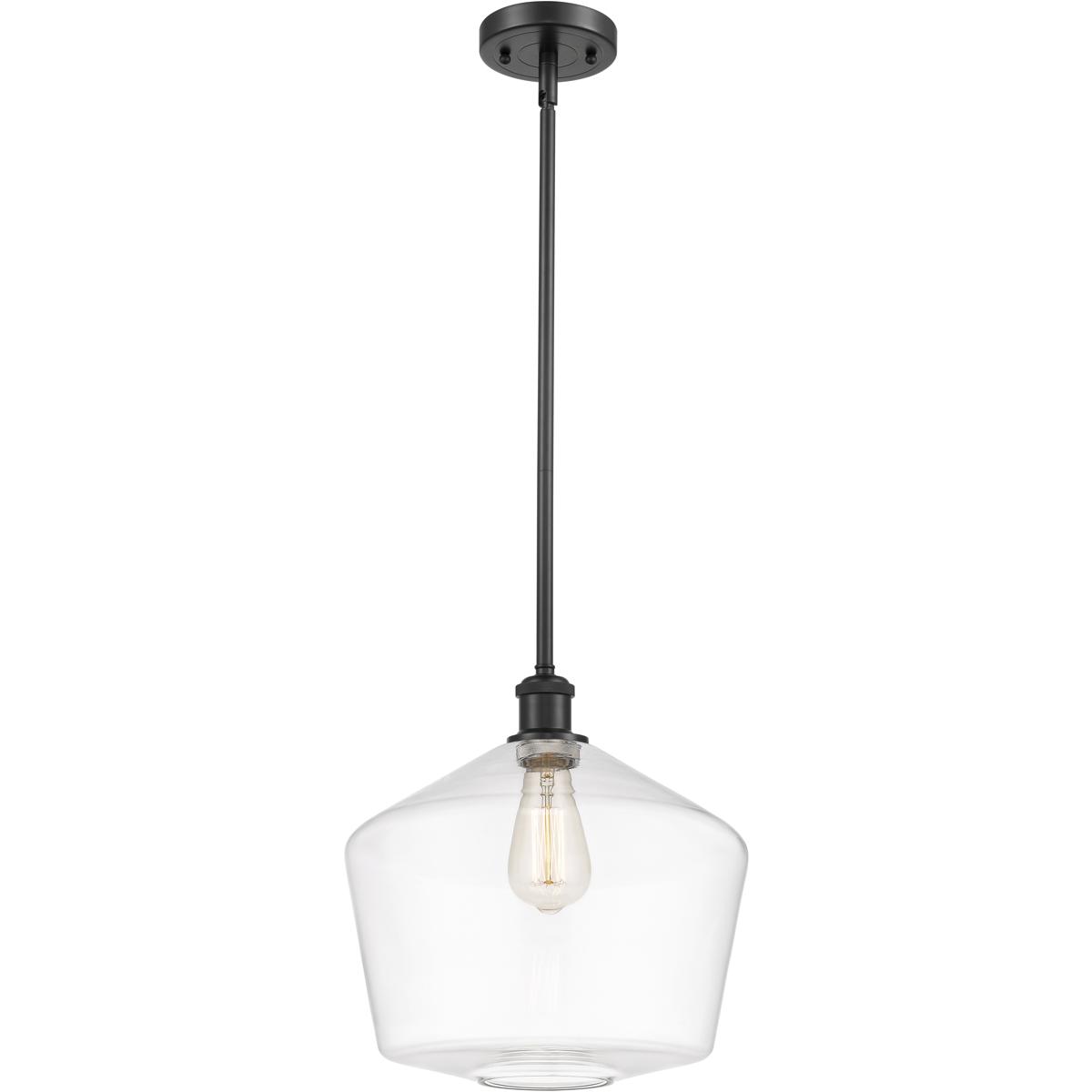 Innovations Lighting 516-1S-BK-G652-12-LED Ballston Cindyrella LED 12 inch Matte Black Mini Pendant Ceiling Light in Clear Glass