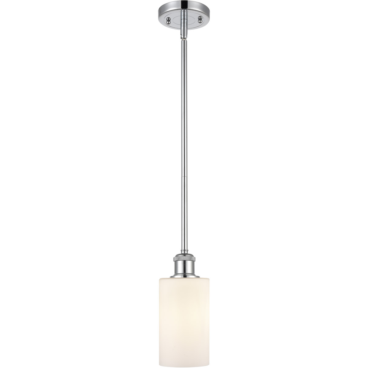 Innovations Lighting 516-1S-PC-G801 Ballston Clymer 1 Light 4 inch Polished Chrome Pendant Ceiling Light in Matte White Glass, Ballston