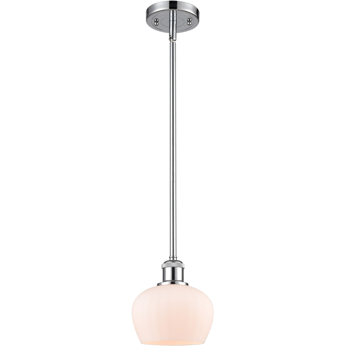 Innovations Lighting 516-1S-PC-G91 Ballston Fenton 1 Light 7 inch Polished Chrome Pendant Ceiling Light in Matte White Glass, Ballston