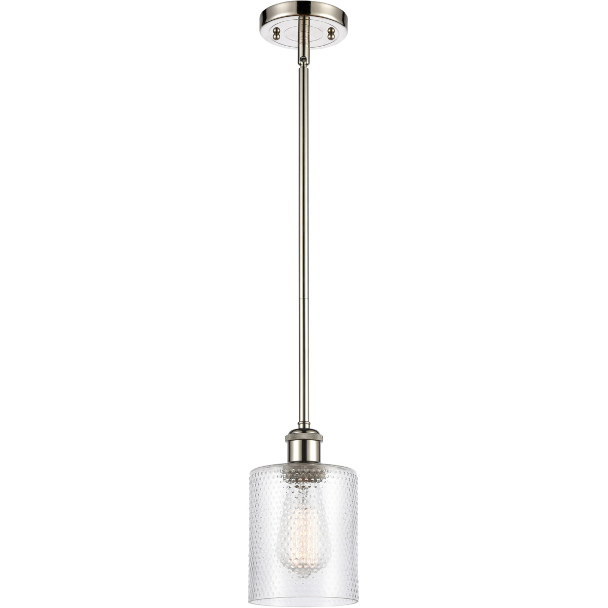 Innovations Lighting 516-1S-PN-G112 Ballston Cobbleskill 1 Light 5 inch Polished Nickel Pendant Ceiling Light in Clear Glass, Ballston