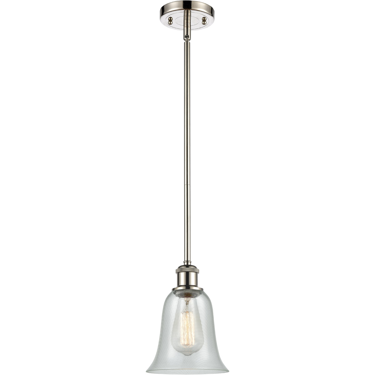 Innovations Lighting 516-1S-PN-G2812-LED Ballston Hanover LED 6.25 inch Polished Nickel Pendant Ceiling Light in Fishnet Glass, Ballston