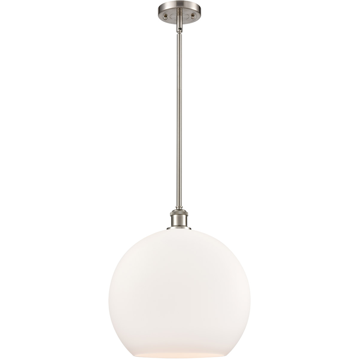 Innovations Lighting 516-1S-SN-G121-14 Ballston Athens 1 Light 14 inch Brushed Satin Nickel Pendant Ceiling Light in Matte White Glass