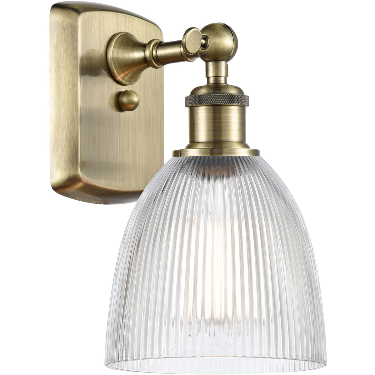 Innovations Lighting 516-1W-AB-G382 Ballston Castile 1 Light 6 inch Antique Brass Sconce Wall Light in Incandescent, Clear Glass, Ballston